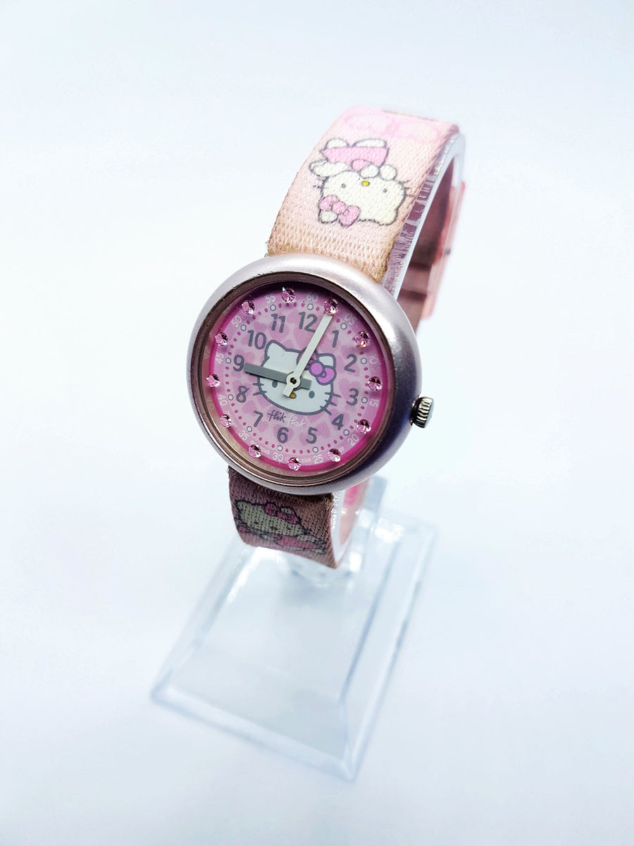 2008 Pink Hello Kitty Flik Flak Swiss Watch for Women and