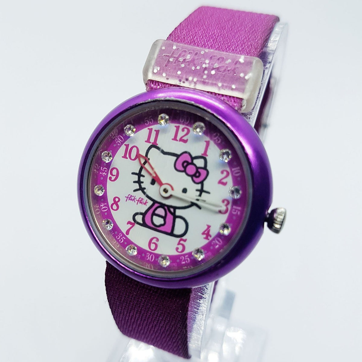 Magenta Hello Kitty Flik Flak Swiss Watch for Women and Girls ETA 2010 Vintage Radar