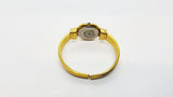 Minimalista suizo hecho reloj Mickey Mouse 90s Gold Tone Art Deco reloj