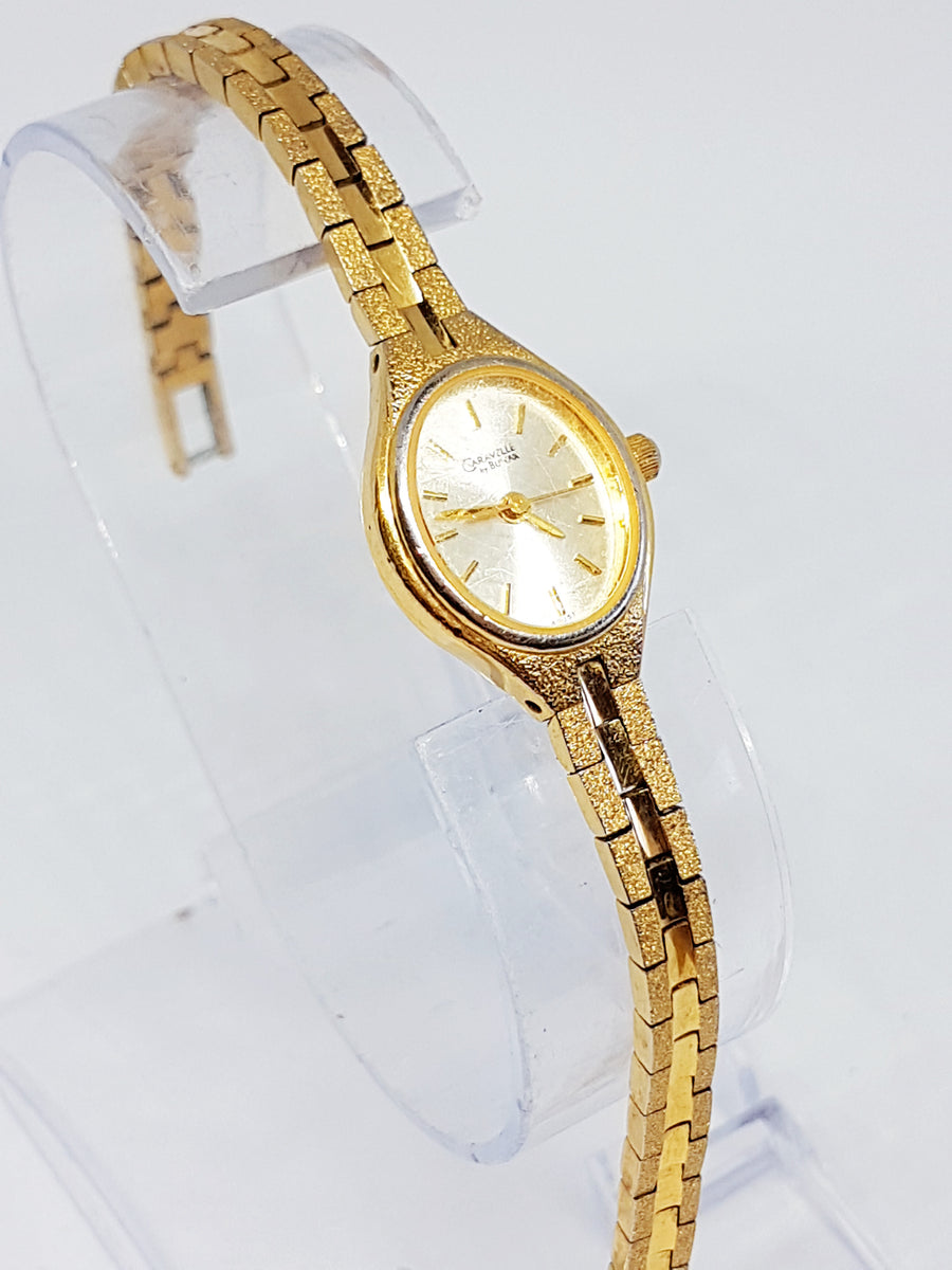 Luxury Bulova Quartz Watch Gold Women's Caravelle Elegant Watch
