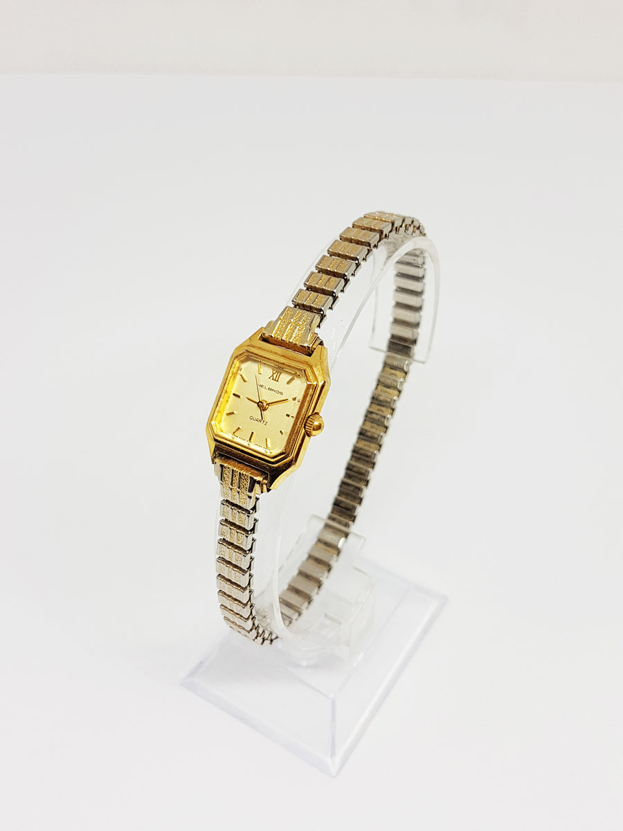 Gold-tone Helbros Quartz Watch Ladies Square-shaped Helbros