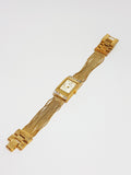 Square-Dial Gruen Quartz Watch | Classy Elegant Gold-tone Ladies Jewelry - Vintage Radar