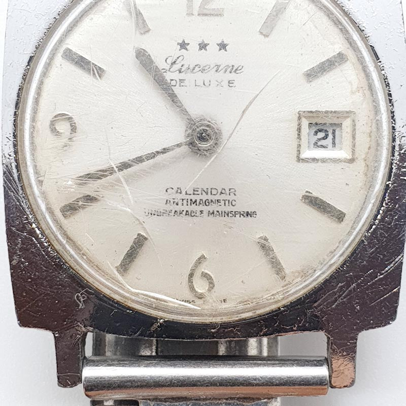 Lucerne De Luxe Star Calendar Watch for Parts Repair NOT