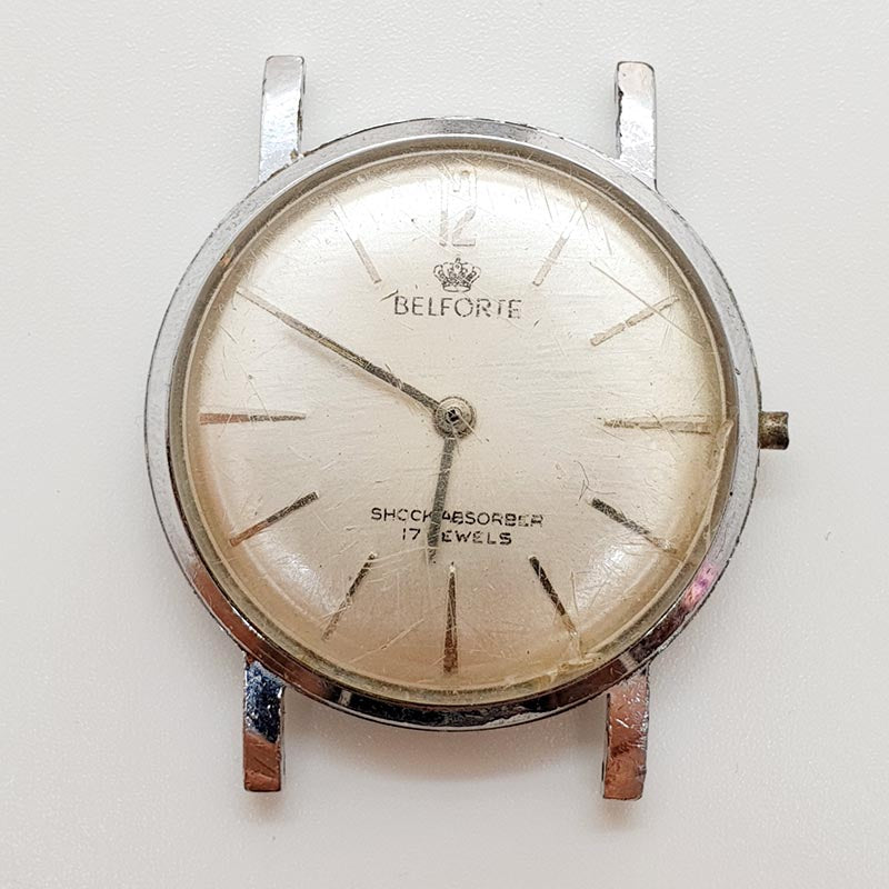 1970s Belforte Shock Absorber 17 Jewels Watch for Parts Repair