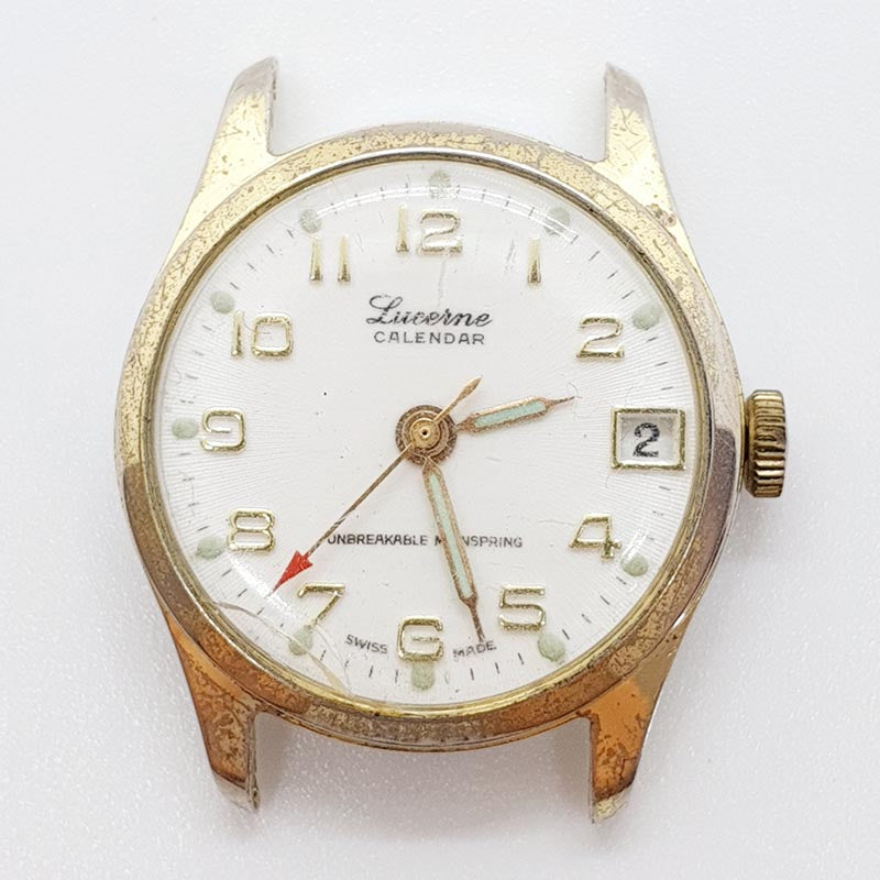 Lucerne Calendar Diamond Tooled Swiss Made Watch for Parts Vintage Radar Lucerne Calendar Diamond Tooled Swiss Made Watch for Parts Vintage Radar