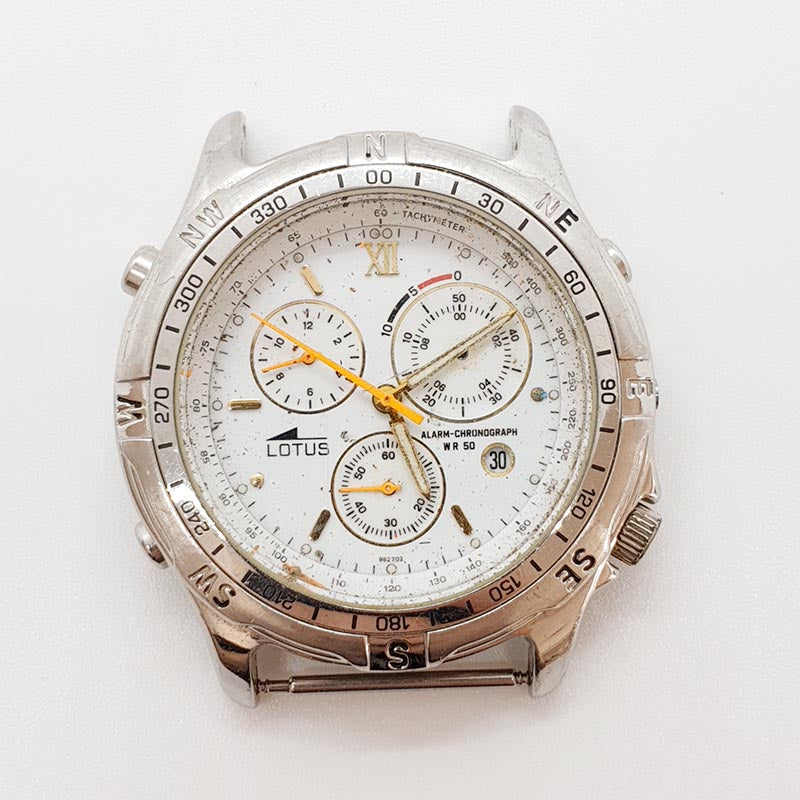 Lotus Alarm Chronograph Swiss Quartz Watch for Parts