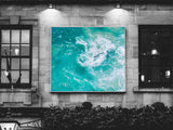 Turquoise Ocean Waves Print | Tropical Blue Printable Wall Art - Vintage Radar