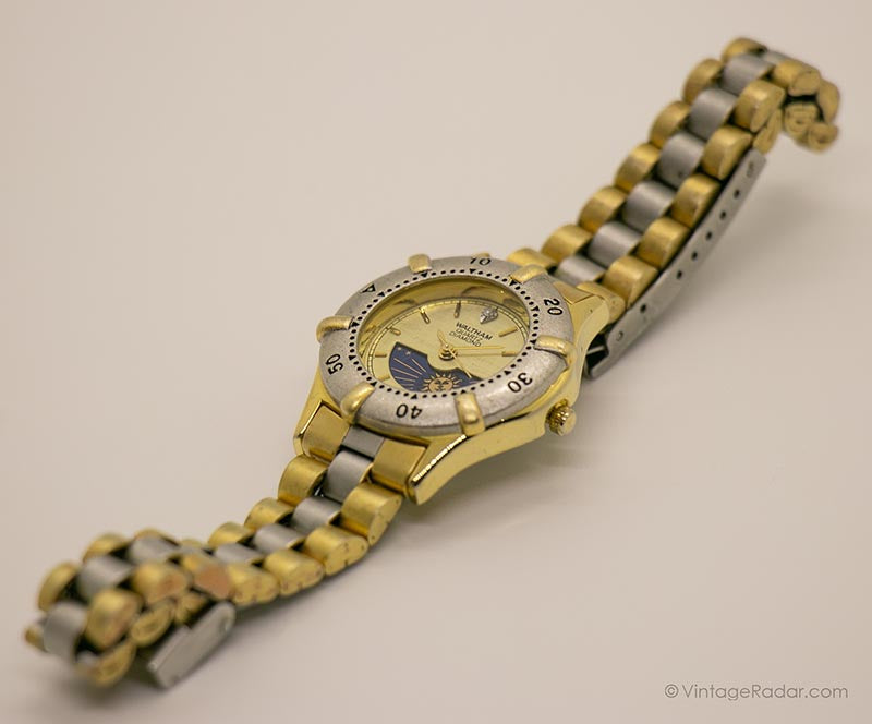 Vintage Waltham Moonphase Watch | Two-tone Stainless Steel  display picture 2
