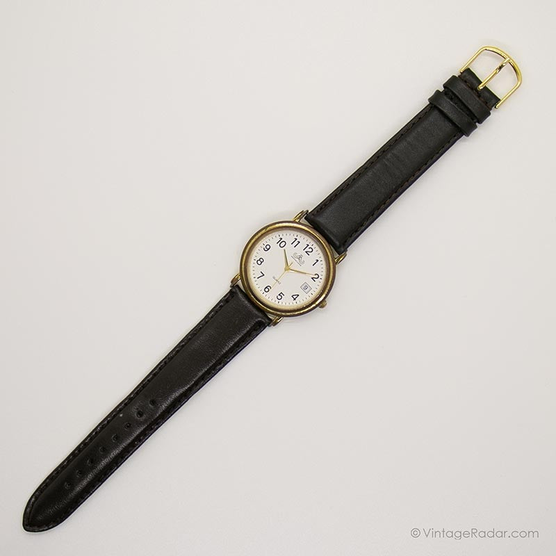 Vintage 90s Meister-Anker Watch | Elegant Gold-tone Date