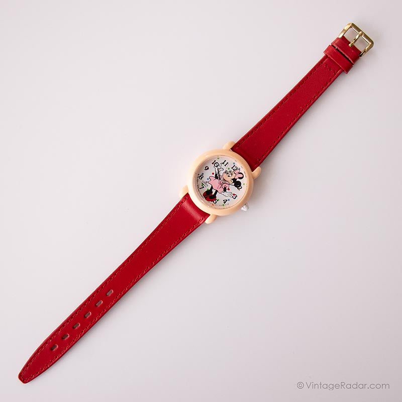 Vintage Minnie Mouse Watch By Lorus | Red Strap Disney Watch  display picture 2