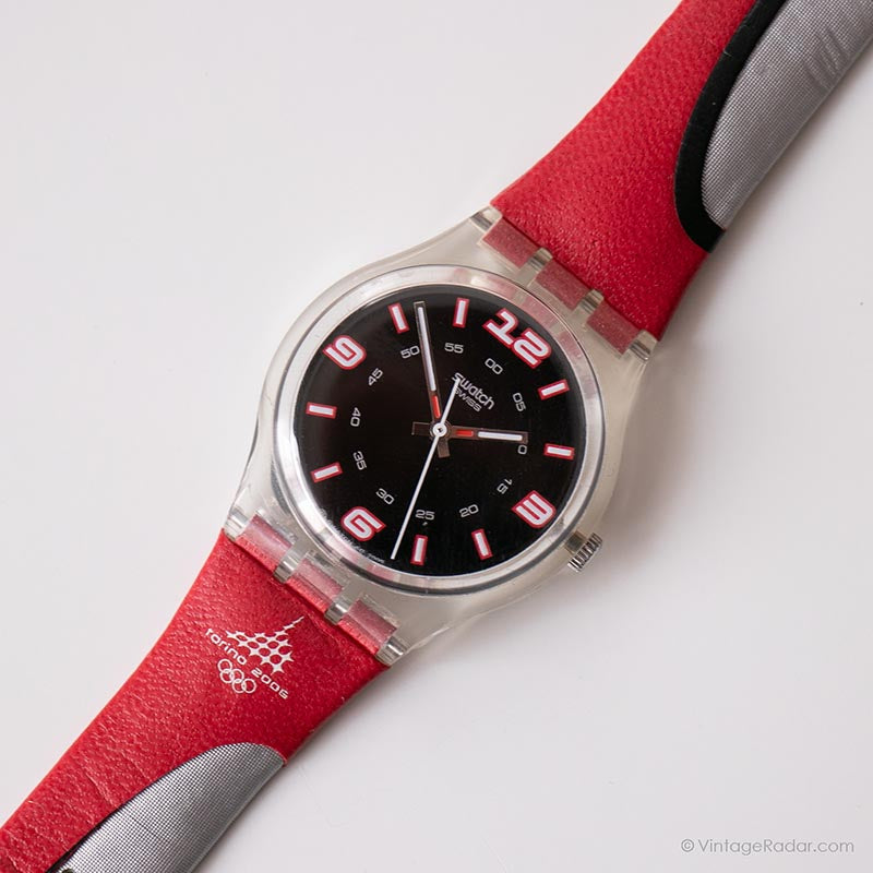 2006 Swatch GE136 REACH THE RINGS Watch | Torino Olympics