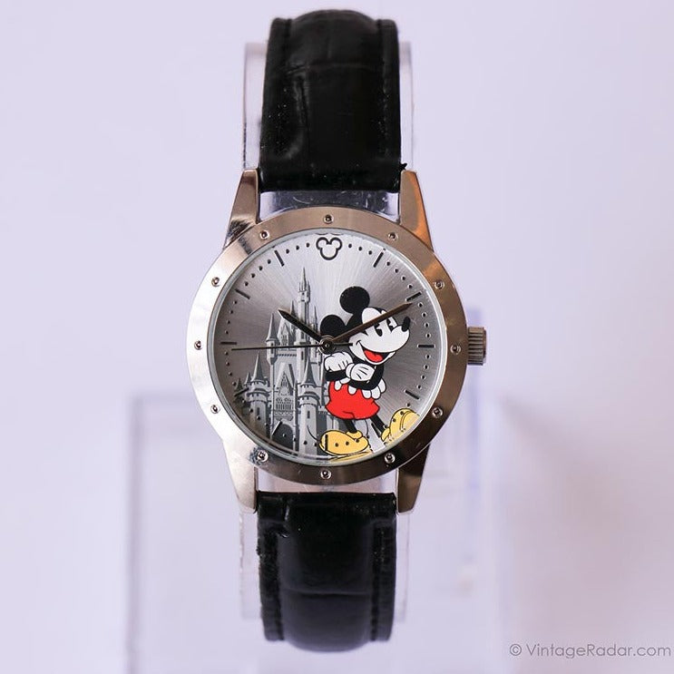 Vintage 1990s Disney World Mickey Mouse Silver and Black Watch Vintage Walt Disney World Parks Mickey Through the Years  main image 4