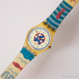 1992 Swatch LK134 Red Cloud Watch | A tema spiaggia Swatch Lady