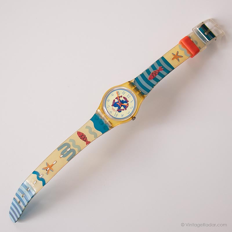 1992 vintage ladies swatch watch Red Cloud fish beach ocean theme new battery Swatch | Accessories | 992 Vintage Ladies Swatch Watch Red  main image 3