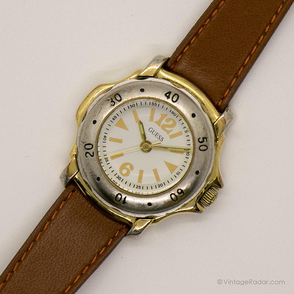 Vintage Two-tone Guess Watch for Her | Retro Branded Wristwatch