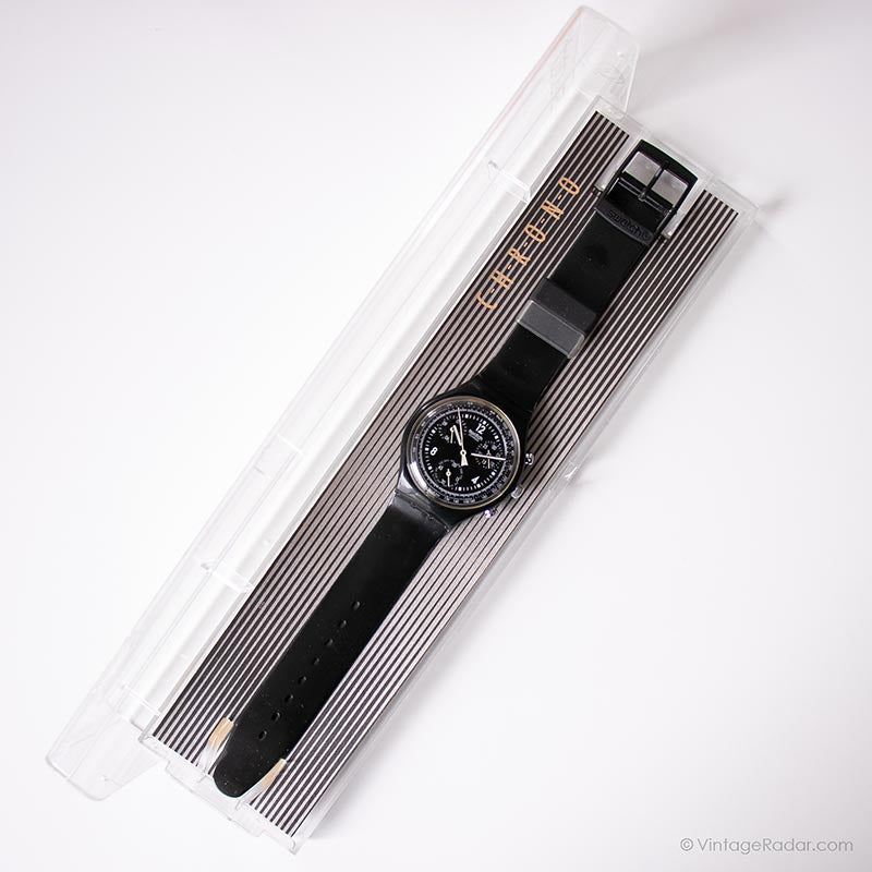 1995 Swatch SCB114 PURE BLACK Watch | Vintage All-Black Swatch
