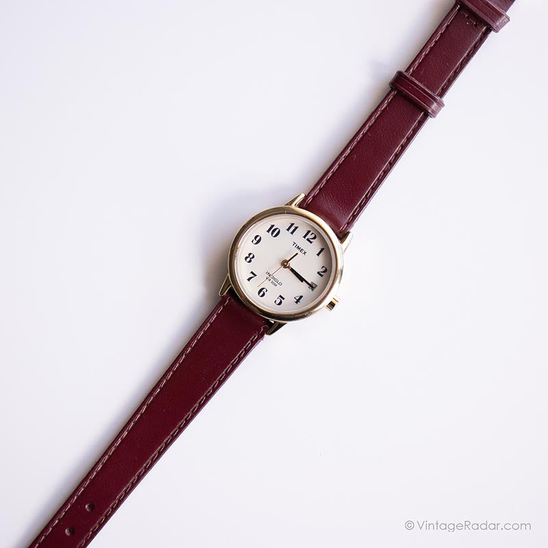 Vintage Elegant Timex Indiglo Watch for Her | Gold-tone Date