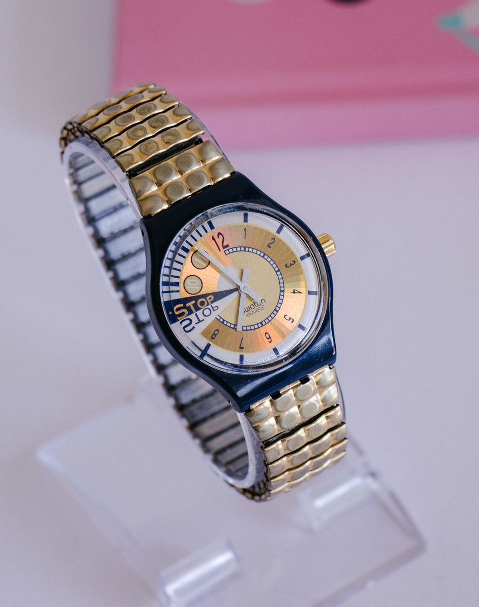 DOUBLE RUN SSN104 Vintage Swatch Watch Chronograph Stop Watch