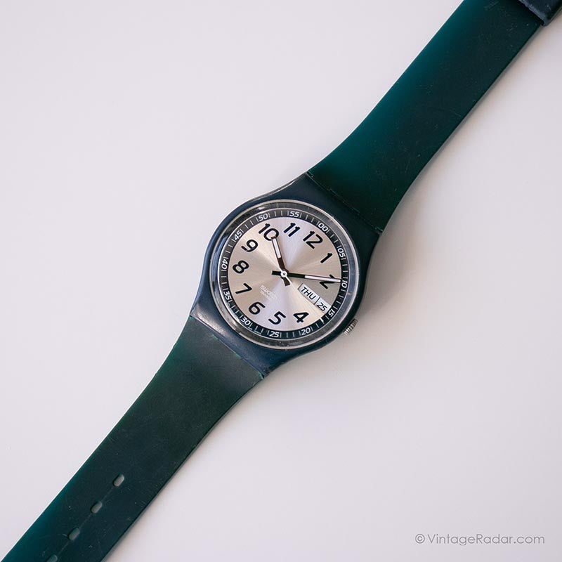 2004 Swatch GN716 TIME IN BLUE Watch | Vintage Day and Date Swatch