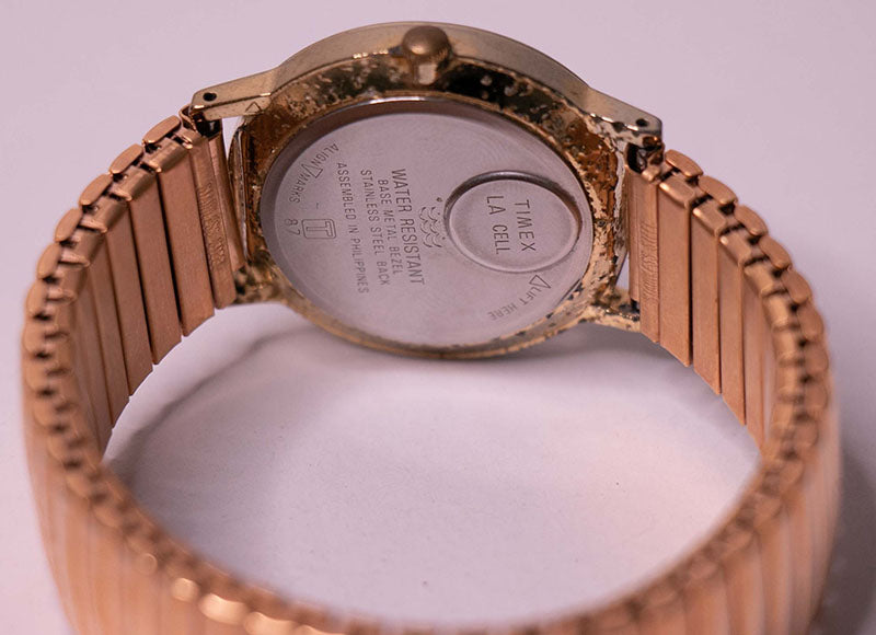 reloj timex base metal bezel stainless steel back