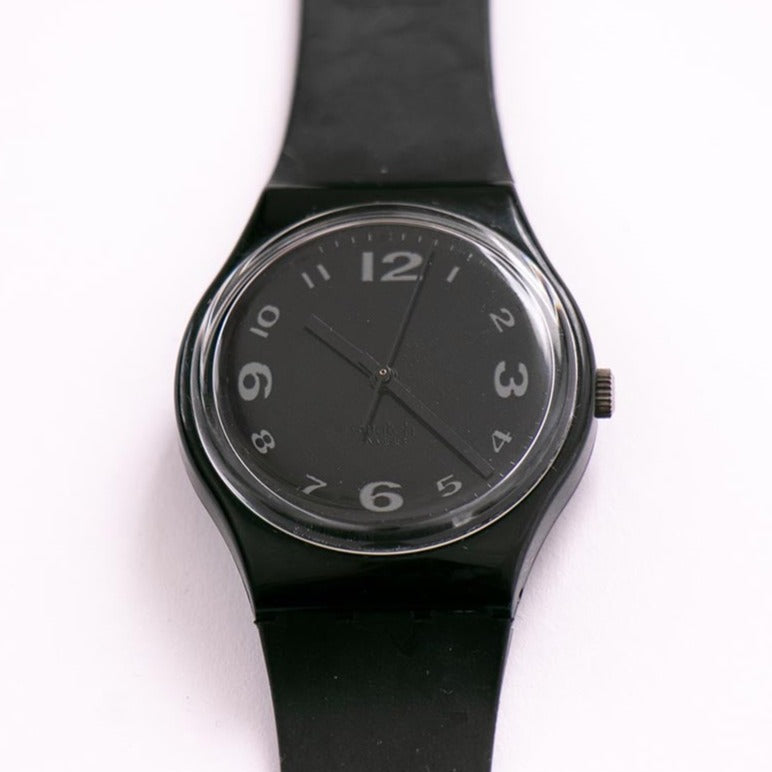 1992 AFTER DARK GB144 Swatch | Vintage Black Minimalist Swatch 