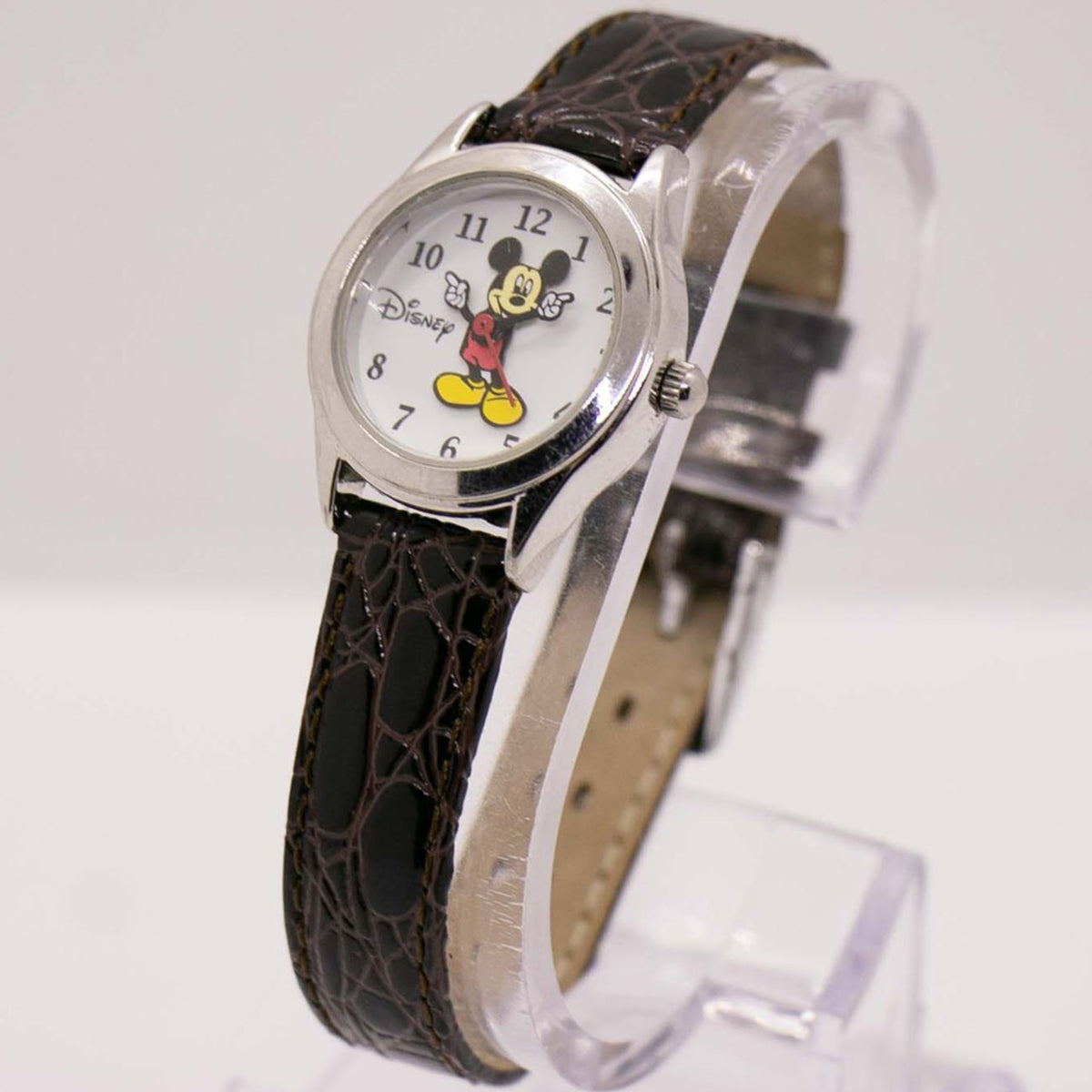 Vintage Disney Mickey Mouse Watch | 90s Silver-tone Disney