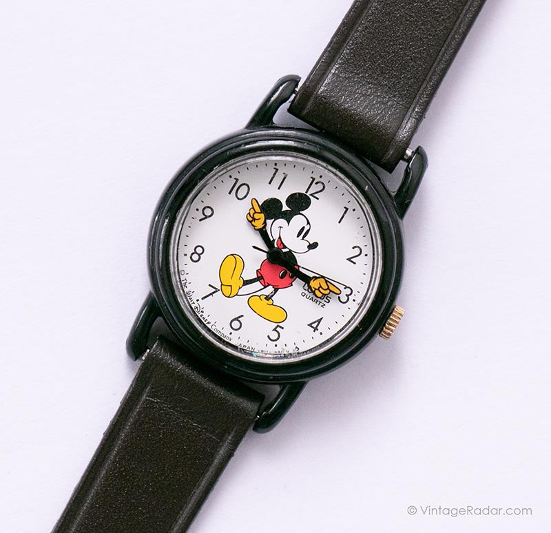 Ancien Mickey Mouse Lorus V811-0070 montre Noir Lorus Quartz