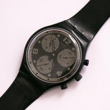 Moon Shadow SCB110 Vintage Swatch reloj | Lujo negro Chronograph