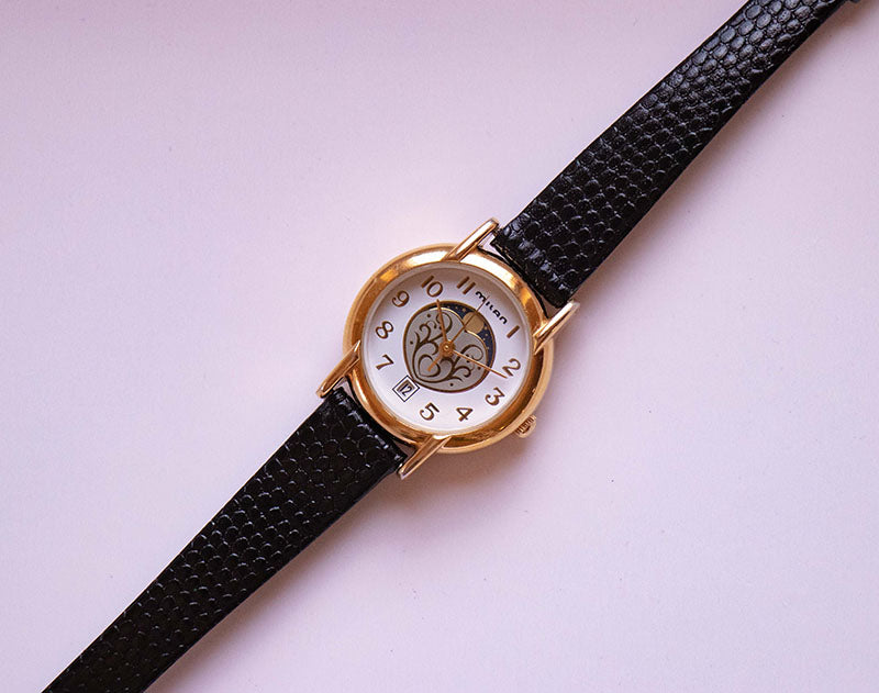 RARE Vintage Milan Moonphase Watch for Women with Black  display picture 1