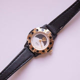 Fase di luna Geneva Orologio quarzo | Orologio da tono d'oro in fase luna vintage