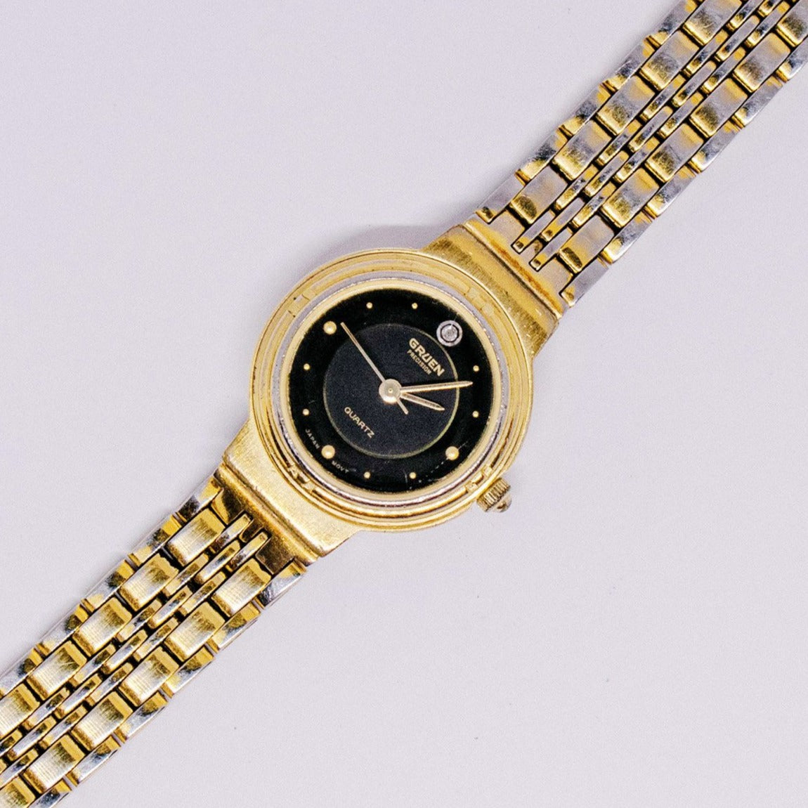 Black Gold Gruen Quartz Watch Gold-tone Gruen Ladies Watch