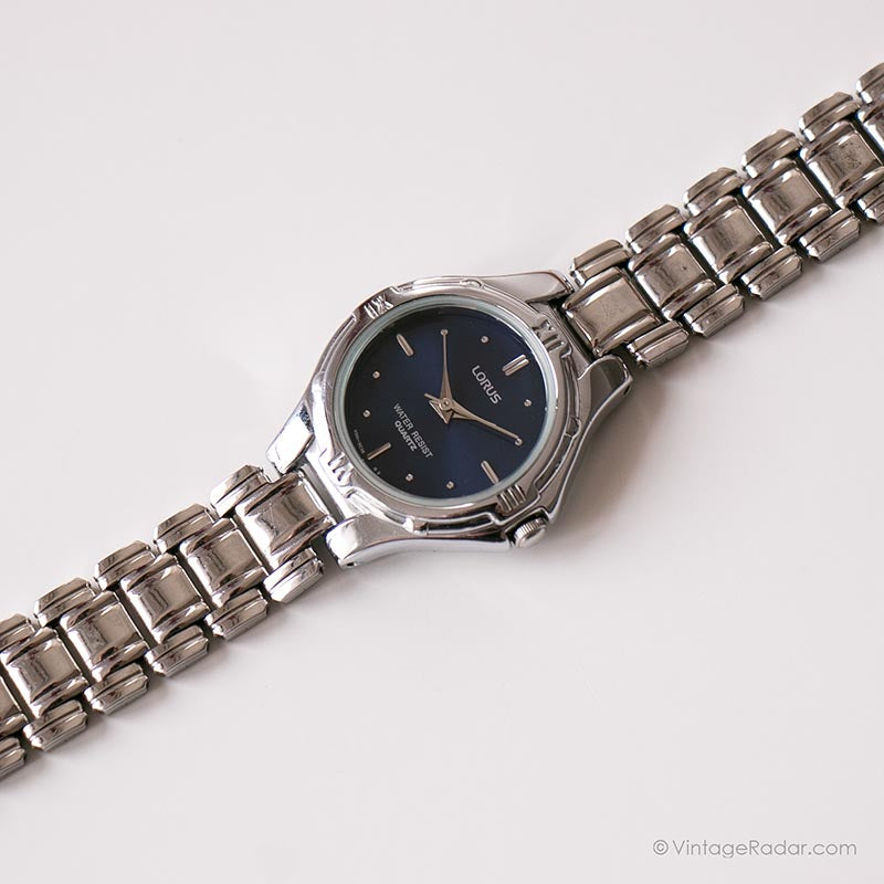 Vintage Silver-tone Lorus Watch for Her | Blue Dial Ladies  display picture 1