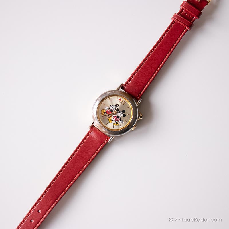 枝豆 y2k watch オレンジ Vintage Minnie and Mickey Musical Watch | Seiko Japan Quartz