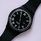 1990 Black Classic Vintage Swatch Watch  | NERO GB722 Swatch Vintage