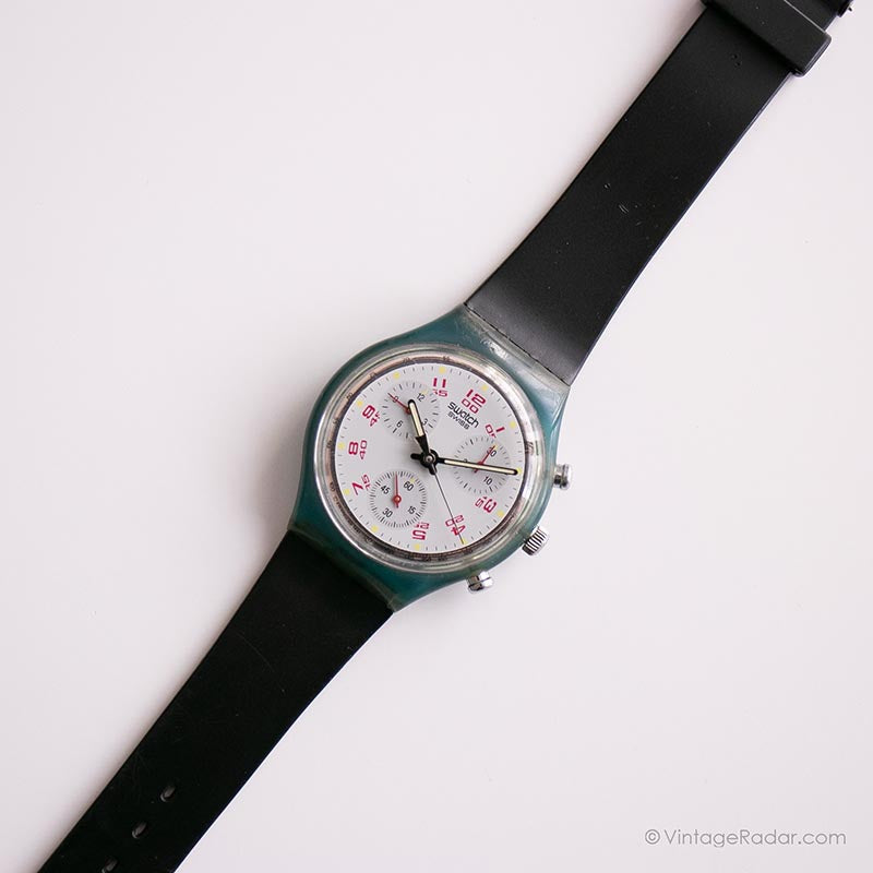 1991 Swatch SCN103 JFK Watch | Vintage Swatch Chrono Watch – Vintage Radar