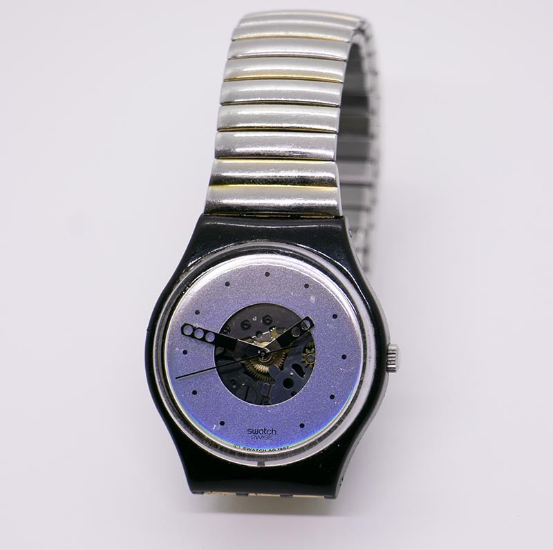 Old Swatch11本、電池4個、スウォッチ聖書 Swatch Watch GV115 PURPLE SUNSET 2001 Fall Winter Great Condition