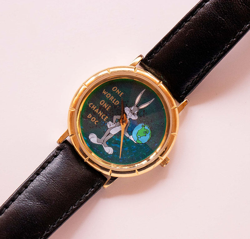Vintage Bugs Bunny Watch with Diamond-shaped Crystal | 90s Quartz 