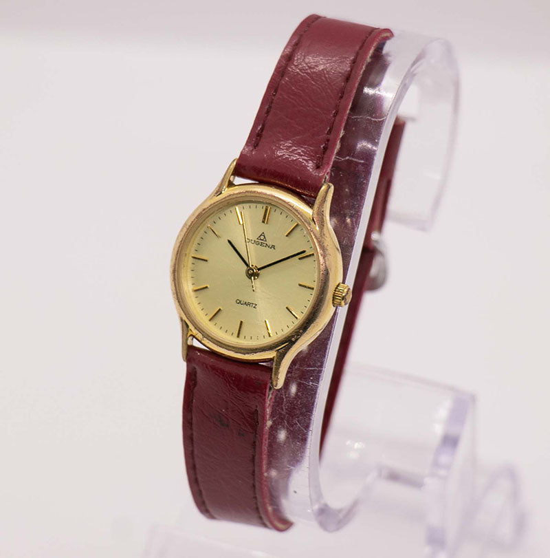 Vintage Gold-Ton Dugena Quarz Uhr für Frauen Winzige Armbanduhr
