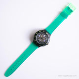 Vintage 1992 Swatch SDB102 SHAMU Black Wave Watch | Anni '90 Swatch Scuba