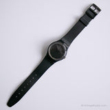 Rare 1985 Swatch GB105 Blackout montre | Vintage noir Swatch Gant