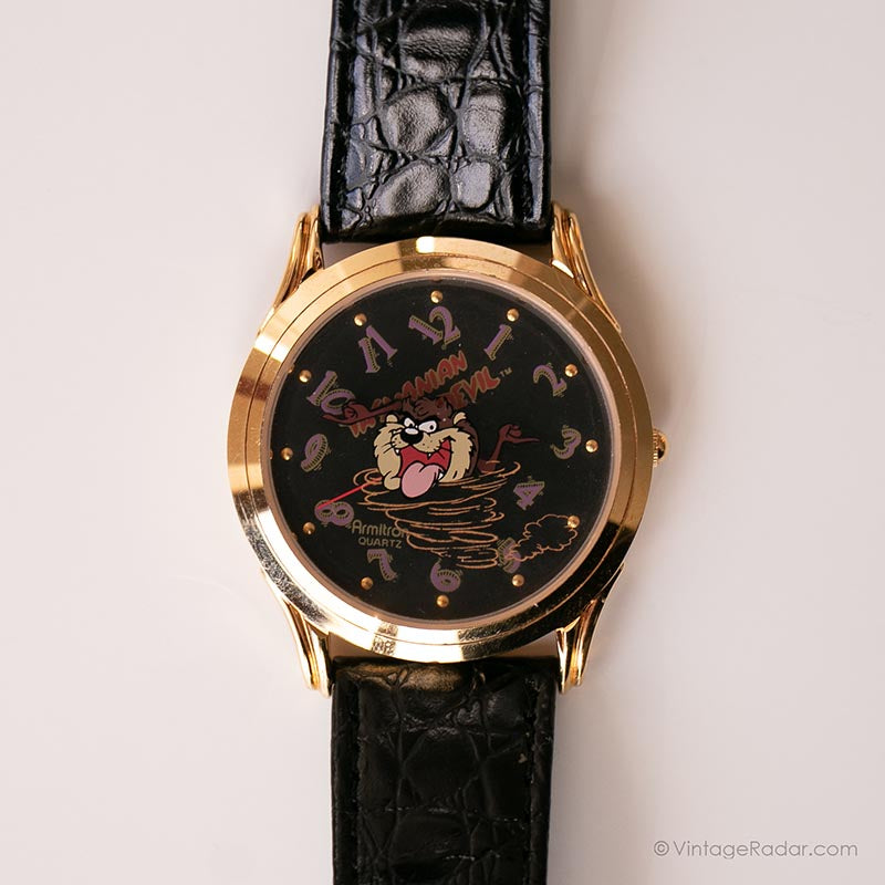 Black Tasmanian Devil Armitron Watch Vintage Looney Tunes