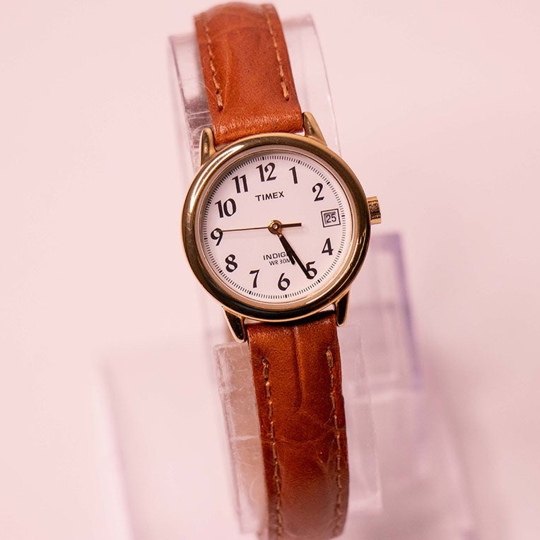 Vintage 1977 Timex Watch Women’s Brown Leather New Battery Strap 23 mm 1977 Ladies Timex - Etsy main image 4