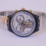 1991 TIMELESS ZONE SCN104 Swatch Chronograph Watch Vintage