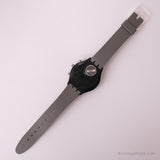 1991 Swatch SCN102 Silver Star Uhr | Vintage Schwarz Swatch Chrono