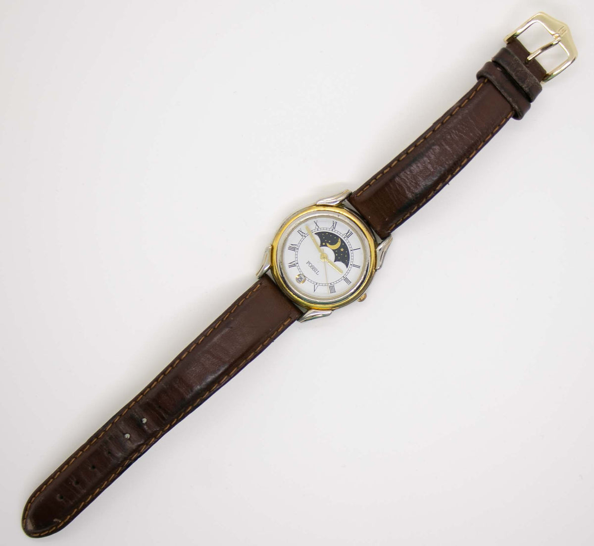 Vintage Fossil Moon Phase Quartz Watch  Gold-tone Fossil Quartz Watch – Vintage  Radar