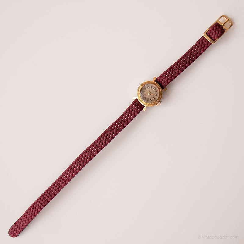Vintage Tiny 1960s Mechanical Watch for Ladies | Red Strap  display picture 2