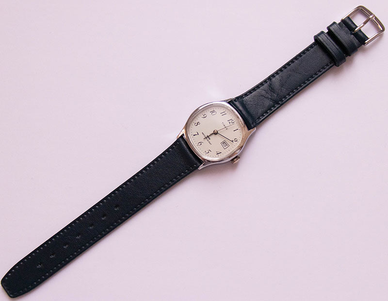 Silver-Tone Mechanical Timex Watch | RARE Vintage Timex Date
