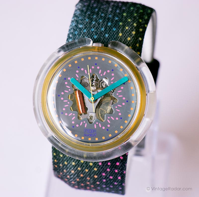 1992 Swatch Pop PWZ103 Veruschka Watch | Sparkling Pop Swatch 