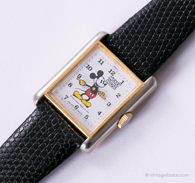 RARE Bradley Mickey Mouse Mechanical Tank Watch Registered Edition
