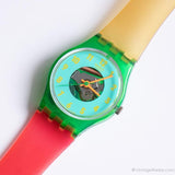 1989 Swatch Lady LG104 Liquid Sky Watch | Anni '80 rari Swatch Lady Originali